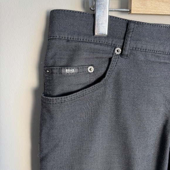 BRAX Feel Good Men's Cooper Casual Patterned Dress Pant Black Size Tag: 34/30 - Picture 2 of 13